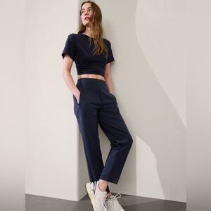 Athleta Endless Navy Cropped Straight-Leg Pants